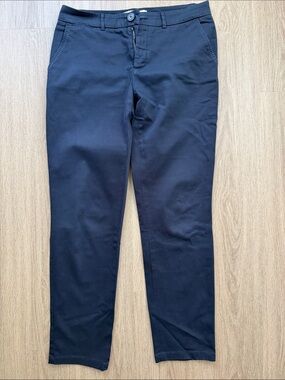 Weekend Max Mara Audrey Navy Chino Pants Cotton Stretch EU44